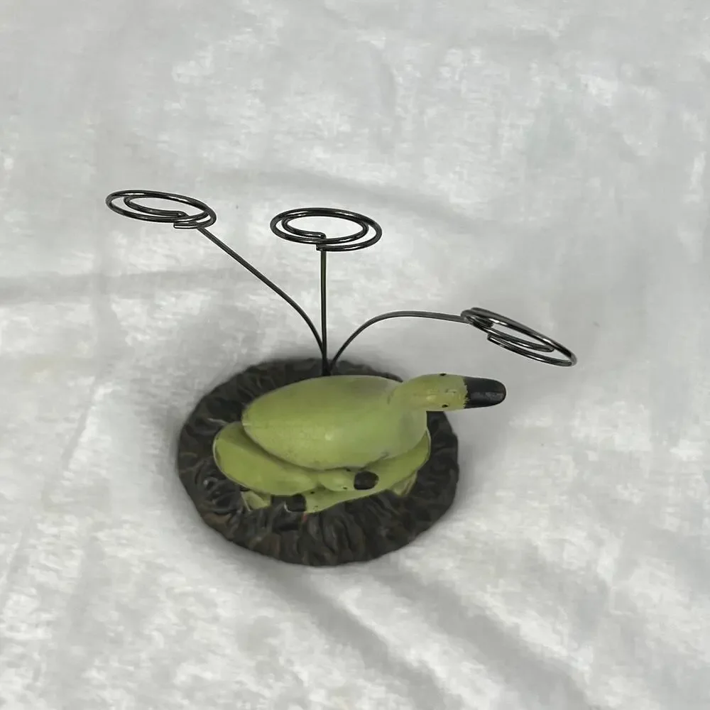 Resin Goose Family Photo Holder Figurine 9.5